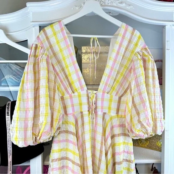 For Love & Lemons Rue Puff Sleeve Mini Dress - Picture 8 of 12